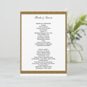 フォーマル結婚式 プログラム白と金ゴールド プログラム (スタンド正面)