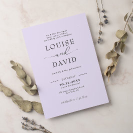 フォーマル結婚薄紫 招待状
