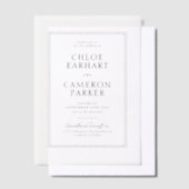 フォーマル縁どクラシックブラックスクエア結婚ズ ベラム紙招待状 (オフセット)