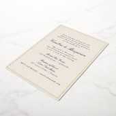 フォーマル縁どクラシック結婚金ゴールドエレガントアイボリー 箔招待状 (回転した状態)