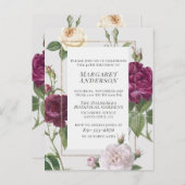 フォーマル縁ど絵を描バラ誕生会 インビテーションポストカード (正面/裏面)