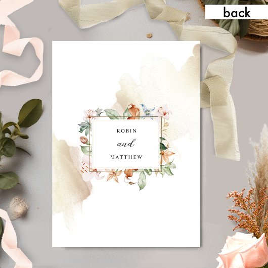 フォーマル自然エレガント開花結婚ス 招待状