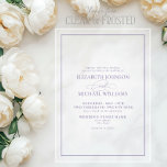 フォーマル薄紫ラベクラシックンダー結婚 アクリル招待状<br><div class="desc">薄紫ラベフォーマルンダー招待状スクラシッククリル結婚は、優雅さとロマンスの両方にソフトなラベンダーの色合いで話、時代を超えたエレガンスを醸し出している。洗練と暖かさを融合させたカップル向けに完璧に作られたこの招待は、洗練された美意識と永続的な印象を与える。このデザインは澄ん今やフロステッドのアクリルで利用可能であり、そのタイムレスな魅力を高めモダンる、仕上げエレガントを提供する印象的な新しい次元を取る。多彩なアクリルは光るtouchを加え、招待状を忘れられない瞬間に最適な。厚さ15 mmまたは40 mmから選択。色の違い、マッカスタムチングピース、または必要なデザインの変更については、私に手を伸ばす。愛の物語を反映したシームレス結婚な体験を作るために一緒にユニーク働こう。著作権Anastasia Surridge、全著作権所有。</div>
