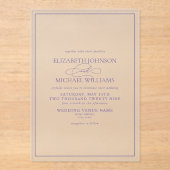 フォーマル薄紫ラベクラシックンダー結婚 アクリル招待状 (正面)