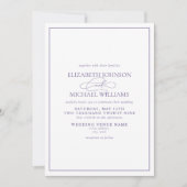 フォーマル薄紫ラベクラシックンダー結婚 招待状 (正面)