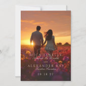 フォーマル赤面クラシックピンクフォトセーブ日付 マグネット招待状 (正面)