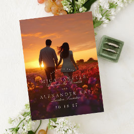 フォーマル赤面クラシックピンクフォトセーブ日付 マグネット招待状