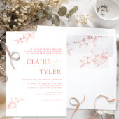 フォーマル赤面ピンクピーチモダンタイポグラフィ結婚ズ 招待状