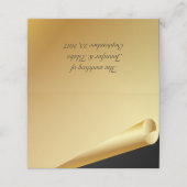 フォーマル金ゴールドとブラック結婚の折り畳み座席表 プレイスカード (外部開封)