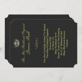 フォーマル金ゴールドクラウン招待状 招待状 (正面/裏面)