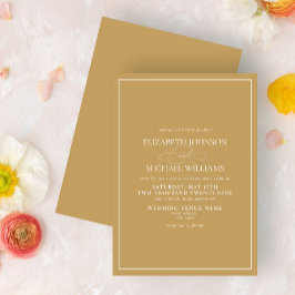 フォーマル金ゴールドスクラシッククリプト結婚式招待状 招待状