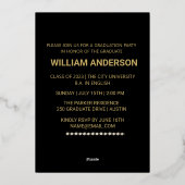 フォーマル金ゴールド医療卒業写真パーティー 箔シーズンカード (裏面)