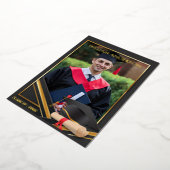 フォーマル金ゴールド医療卒業写真パーティー 箔シーズンカード (回転した状態)