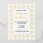 フォーマル金ゴールド箔の複雑な結婚式招待状 箔招待状 (正面)