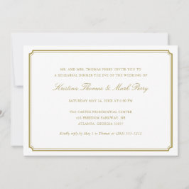 フォーマル金ゴールド結婚のリハーサル 招待状