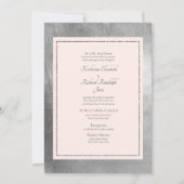 フォーマル&エレガントなウェディングピンク&シルバー招待状 招待状 (正面)