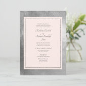 フォーマル&エレガントなウェディングピンク&シルバー招待状 招待状 (スタンド正面)
