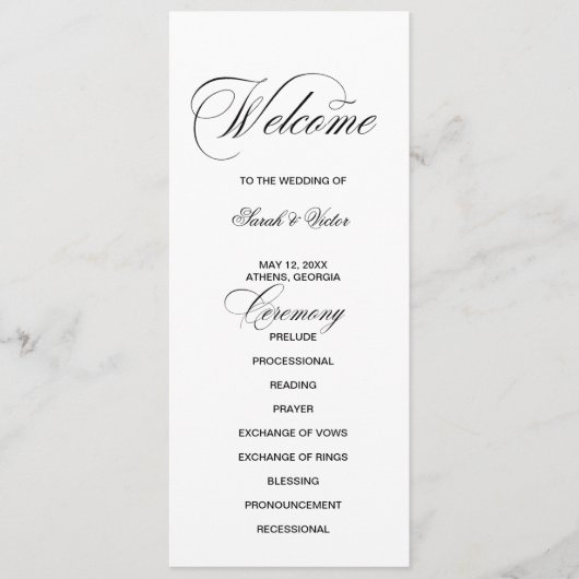 フォーマル エレガント両面プログラムカード プログラム (正面)