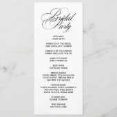 フォーマル エレガント両面プログラムカード プログラム (裏面)