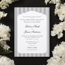 フォーマル エレガント クラシック ブラック ストライプ ウェディング 招待状