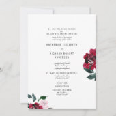 フォーマル エレガント ピンク & レッド ローズ 両親 II 招待状 (正面)