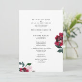 フォーマル エレガント ピンク & レッド ローズ 両親 II 招待状 (スタンド正面)