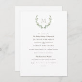 フォーマル&グ素朴リーリー |イニシャル結婚式の招待 招待状 (正面/裏面)