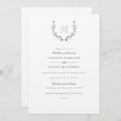 フォーマル&グ素朴リーリー |イニシャル結婚式の招待 招待状 (正面/裏面)