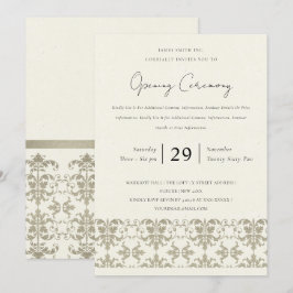 フォーマル シルバー ダマスク グランド オープニング セレモニー 招待状