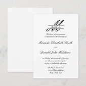 フォーマル シンプル エレガント - 3x5  結婚式招待状 招待状 (正面/裏面)