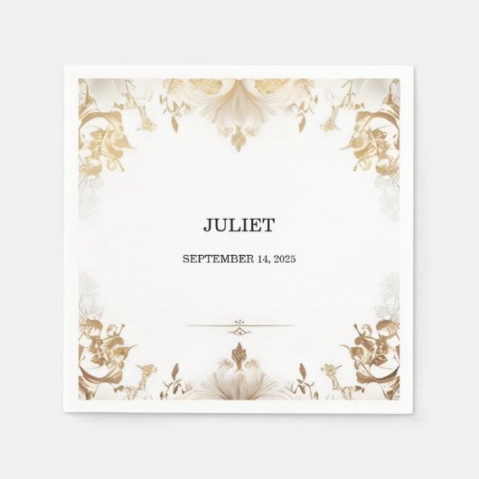 フォーマル シンプル クラシック ブライダル シャワーのための上質なナプキン スタンダードカクテルナプキン (正面)