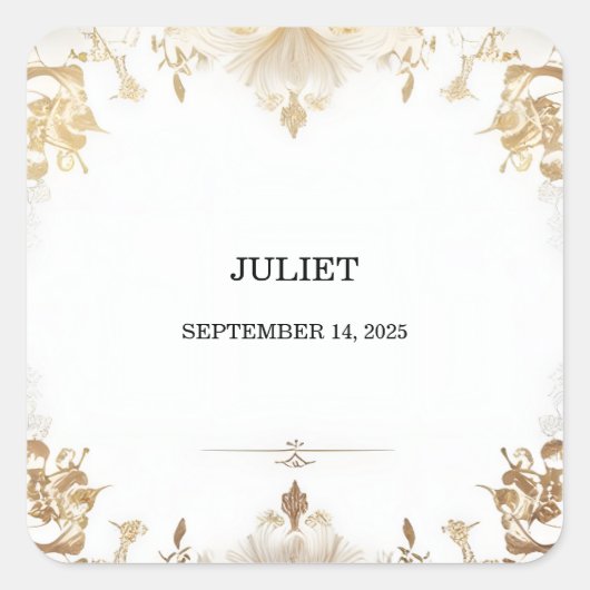 フォーマル シンプル クラシック ブランケット ブライズシャワー スクエアシール (正面)