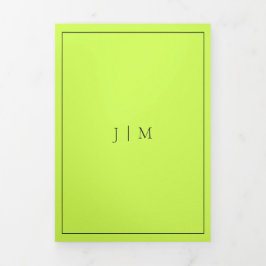 フォーマル シンプル フレーム モダン サイバー ライム ジェット ブラック 三つ折りカード