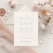 フォーマル トラディショナル エレガント クラシック ダスティーブルー 招待状