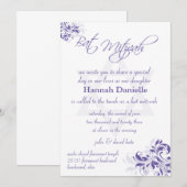 フォーマル パープル フラワー バット ミッツヴァ 招待状 (正面/裏面)