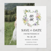 フォーマル フローラル モノグラム クレスト 結婚式 (正面/裏面)