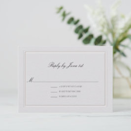フォーマル モダン クラシック エレガント アイボリー ウェディング 出欠カード
