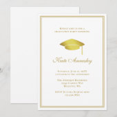 フォーマル モダン ゴールド 卒業パーティー 招待状 (正面/裏面)