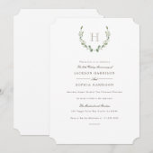 フォーマル&ラスティック グリーン アニバーサリー インビテ 招待状 (正面/裏面)