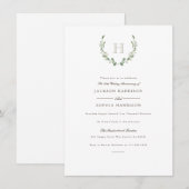 フォーマル＆ラスティック グリーン アニバーサリー インビテ 招待状 (正面/裏面)