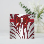 フォーマル レッド ゼブラ ご招待 招待状 (スタンド正面)