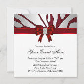 フォーマル レッド ゼブラ ご招待 招待状 (裏面)