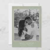 フォーマル ヴィンテージ サージュグリーン モノグラム ウェディング セーブザデート (正面)