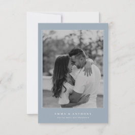 フォーマル ヴィンテージ ダスティーブルー モノグラム ウェディング セーブザデート