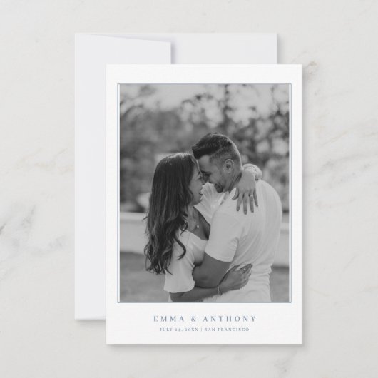 フォーマル ヴィンテージ パープルイニシャル ウェディング セーブザデート (正面)