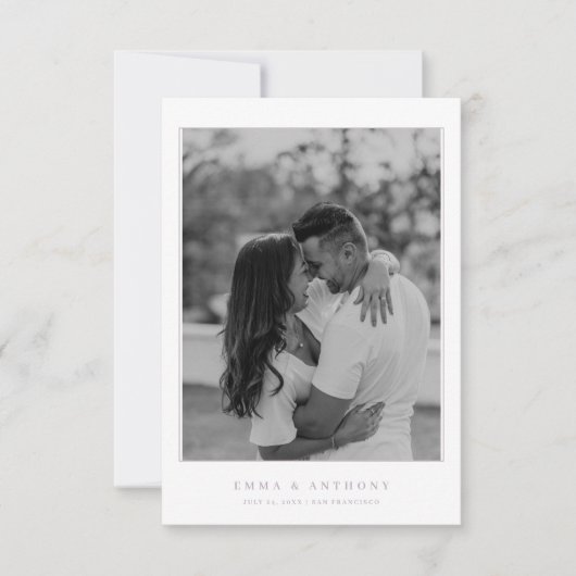 フォーマル ヴィンテージ ラベンダー モノグラム ウェディング セーブザデート (正面)