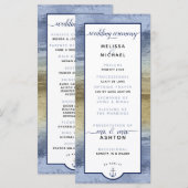 フォーマル #結婚式 現代 #航海 ダスティーブルー＆ゴールド プログラム (正面/裏面)