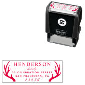 フォーマル〔雄ジカの〕枝角ファミリー名&カスタム差出人住所 セルフインキングスタンプ (インサイチュ)