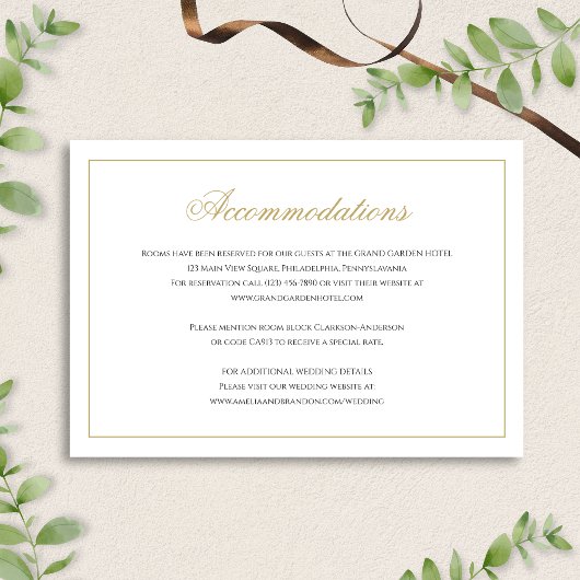 フォーマルClassy Black & 結婚金ゴールド宿泊 エンクロージャーカード