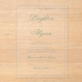 フォーマルSage Green縁ど結婚 Kipedia アクリル招待状 (正面)